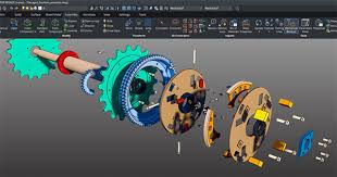 CAD exploded gear assembly design