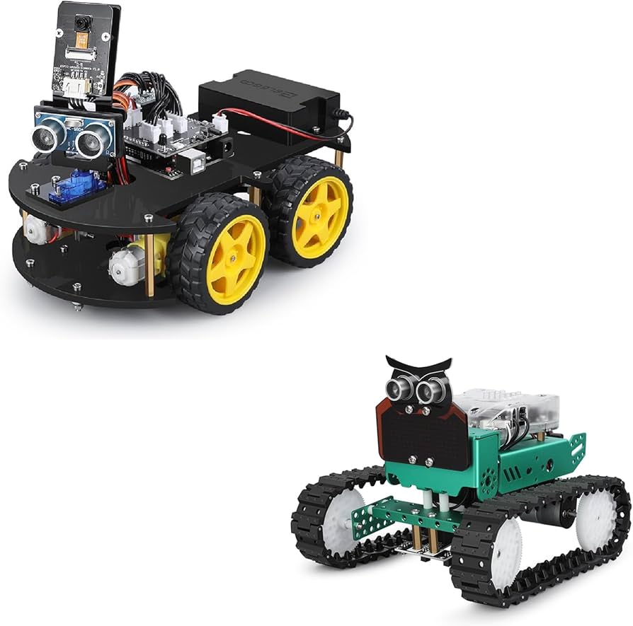 Autonomous robot cars with camera and tracked robot