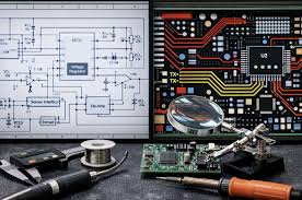 PCB schematic design and soldering workstation